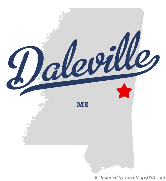Map of Daleville Mississippi MS