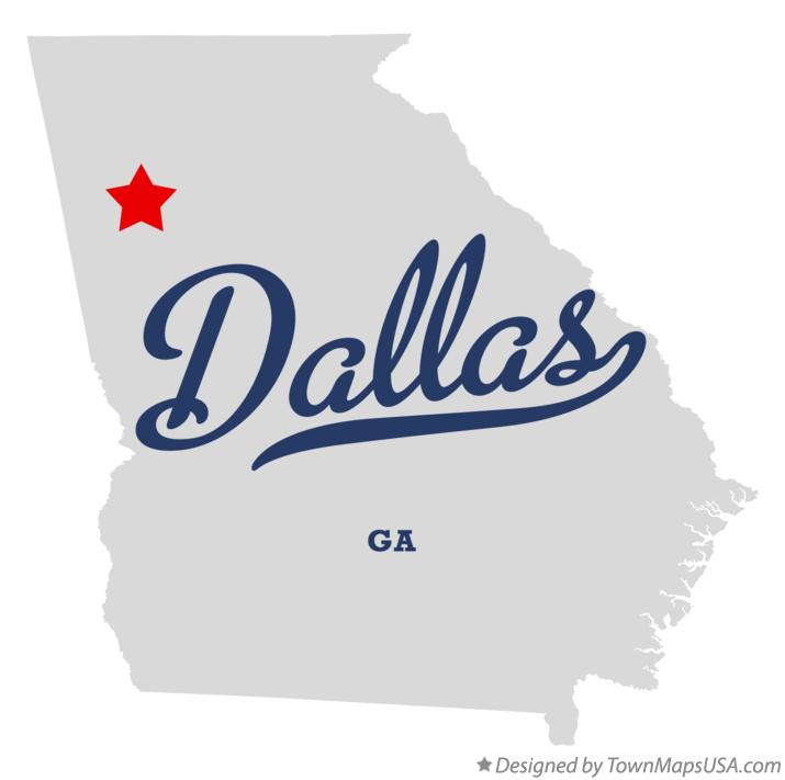 Map of Dallas Georgia GA