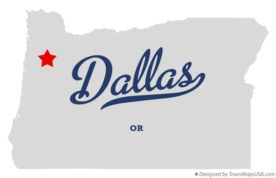 Map of Dallas Oregon OR