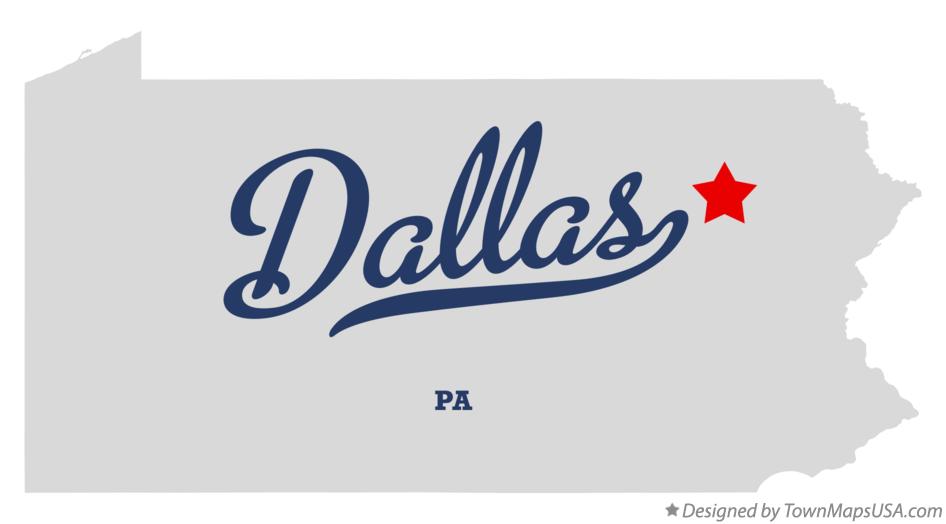 Map of Dallas Pennsylvania PA