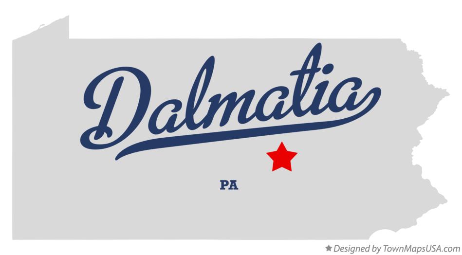 Map of Dalmatia Pennsylvania PA