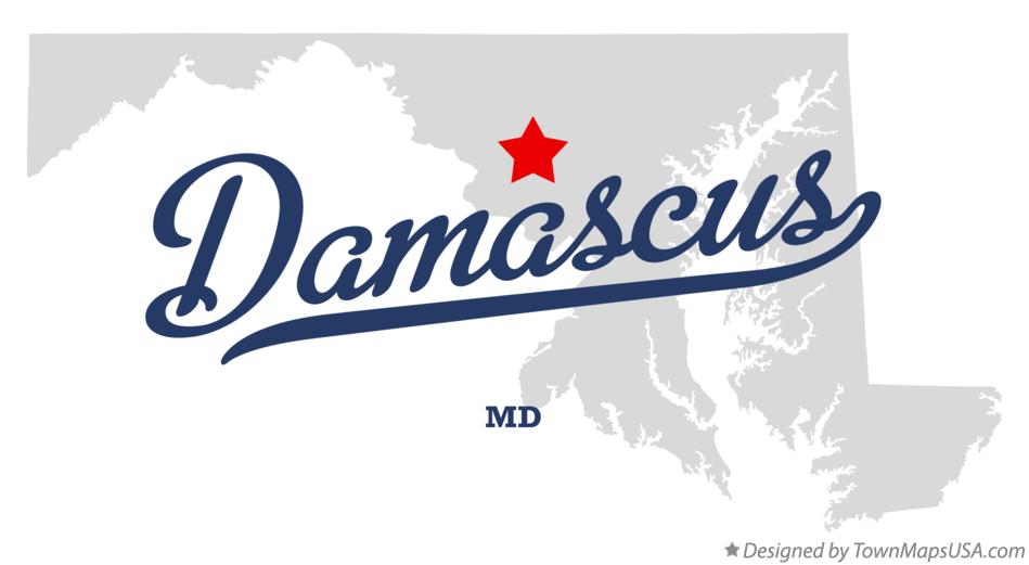 Map of Damascus Maryland MD