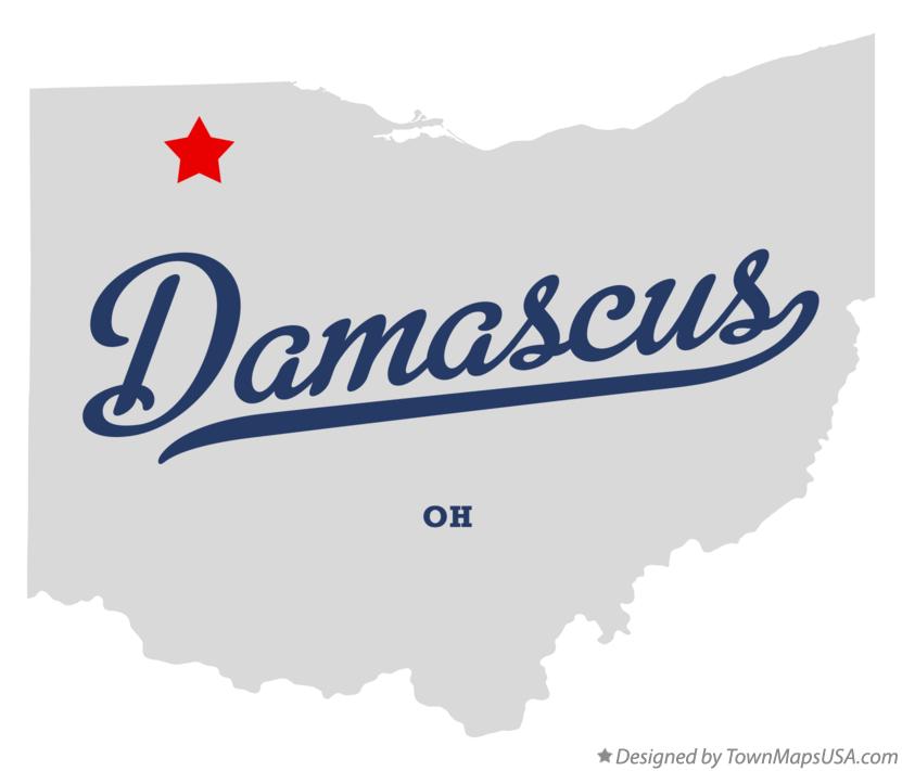 Map of Damascus Ohio OH