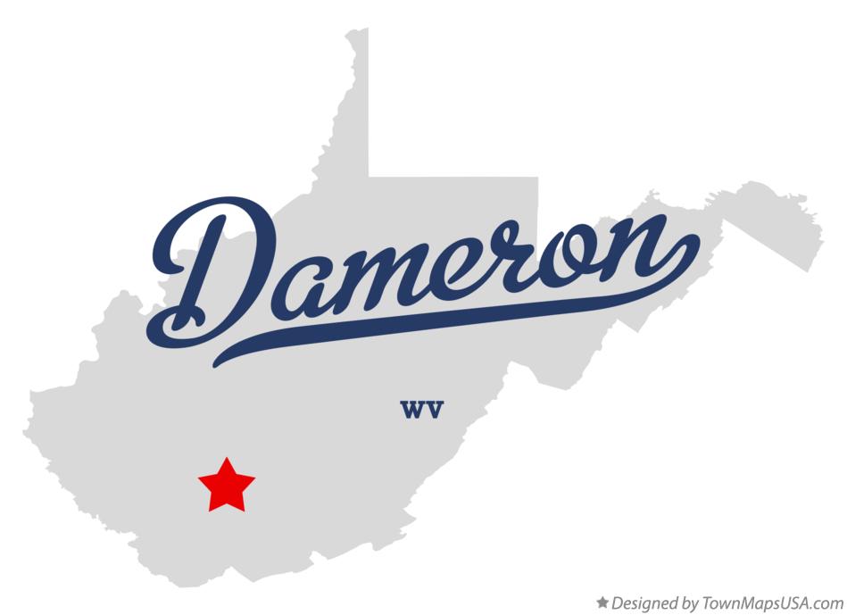 Map of Dameron West Virginia WV