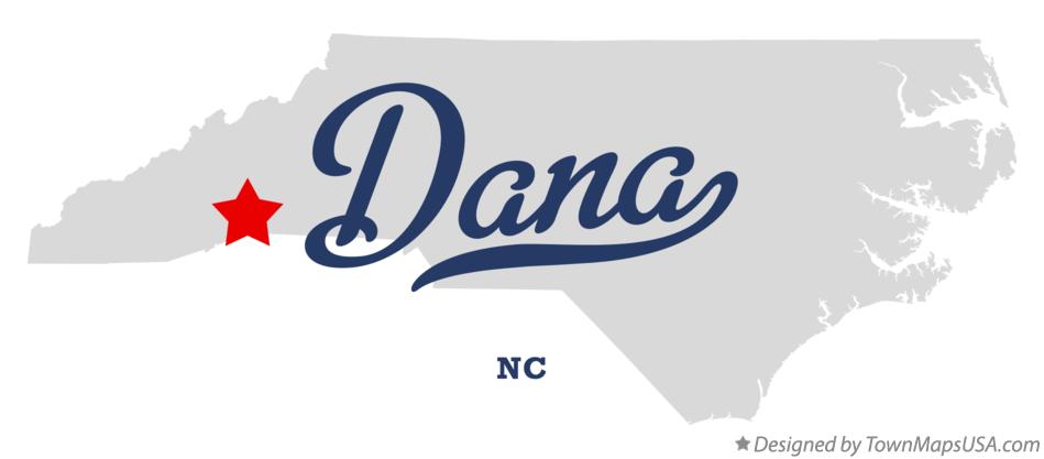Map of Dana North Carolina NC