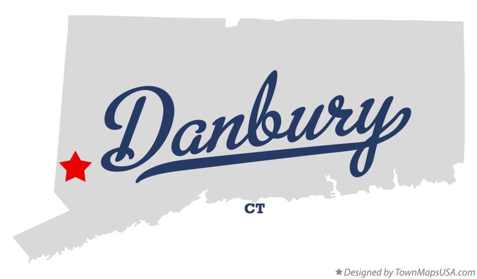 Map of Danbury Connecticut CT
