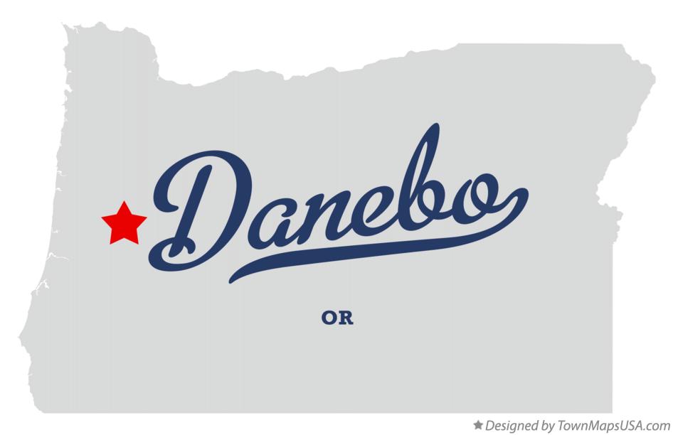 Map of Danebo Oregon OR