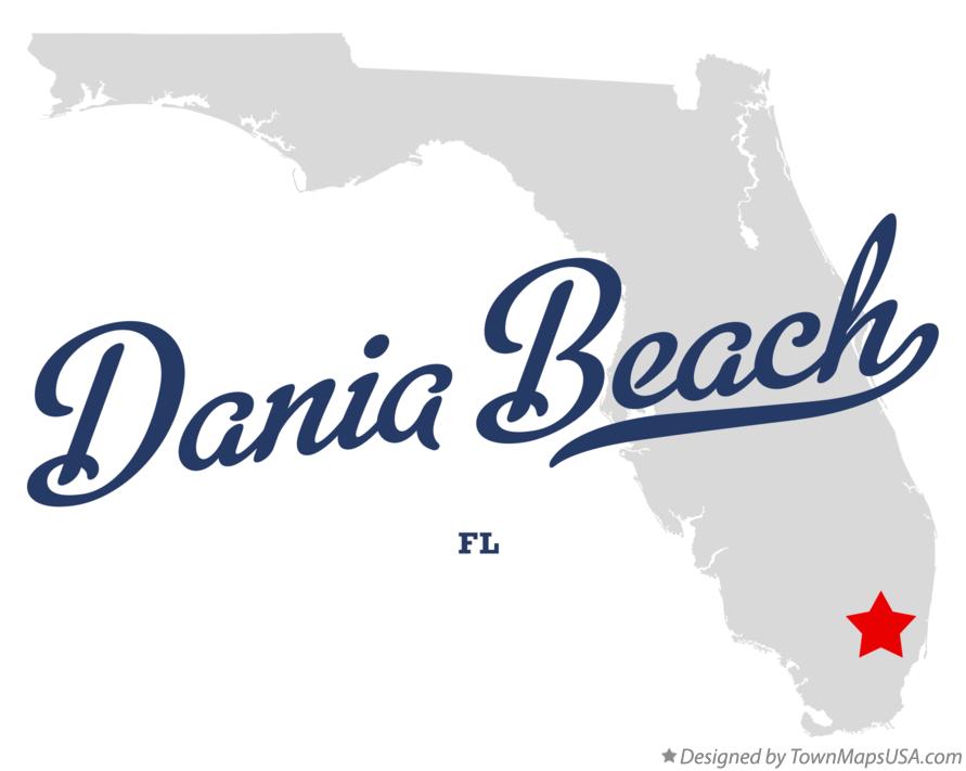 Map of Dania Beach Florida FL