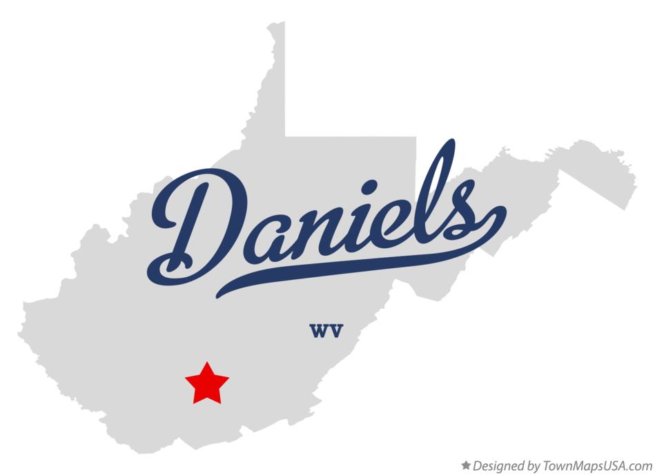 Map of Daniels West Virginia WV