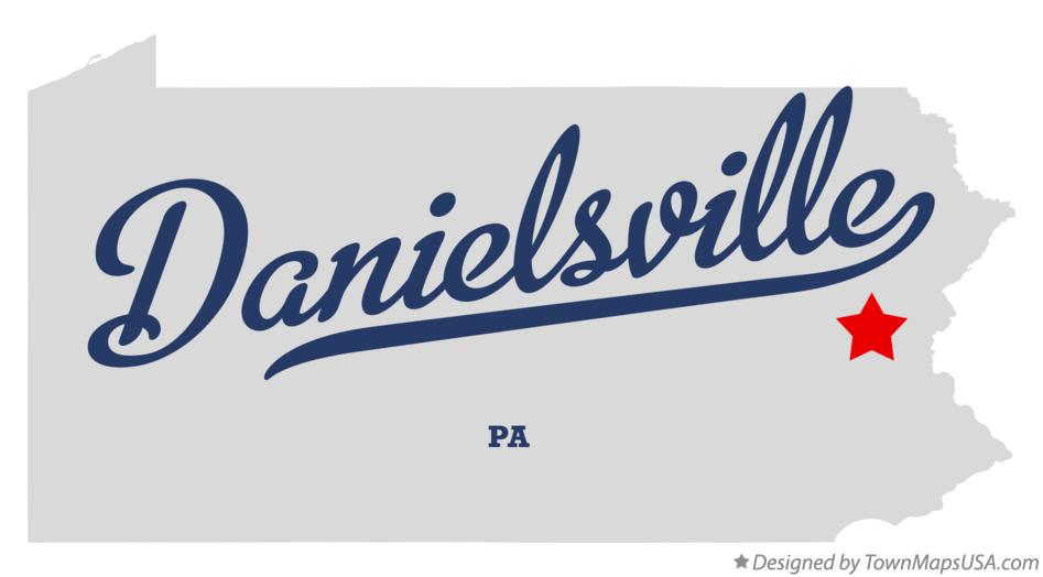 Map of Danielsville Pennsylvania PA