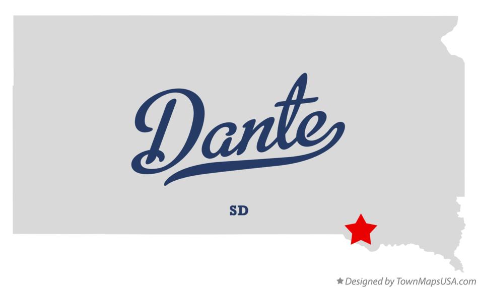 Map of Dante South Dakota SD