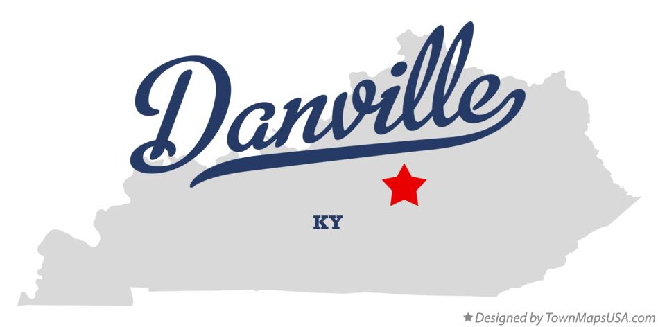 Map of Danville Kentucky KY