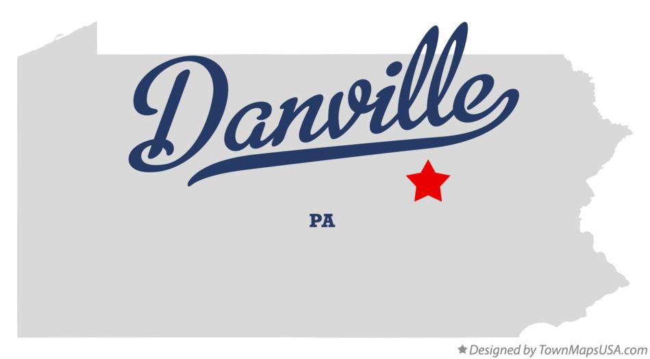 Map of Danville Pennsylvania PA
