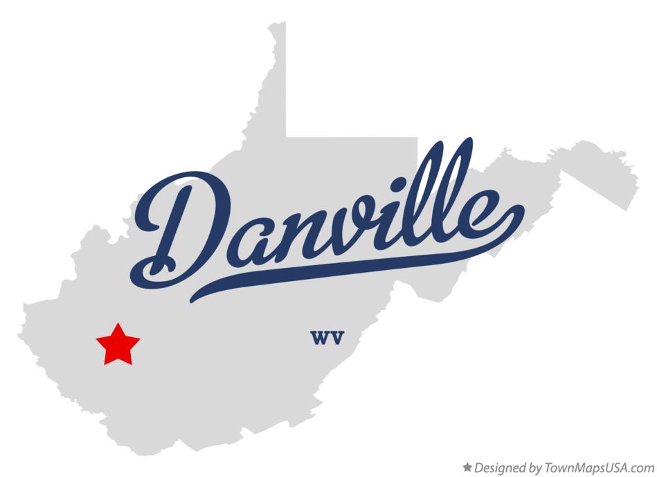 Map of Danville West Virginia WV