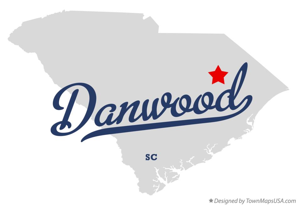 Map of Danwood South Carolina SC