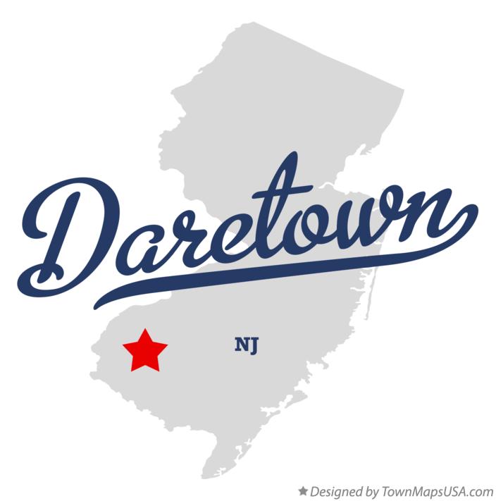 Map of Daretown New Jersey NJ