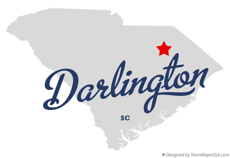 Map of Darlington South Carolina SC