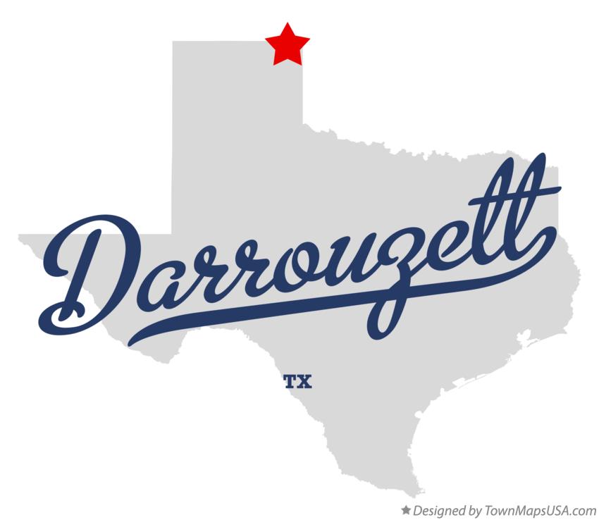 Map of Darrouzett Texas TX