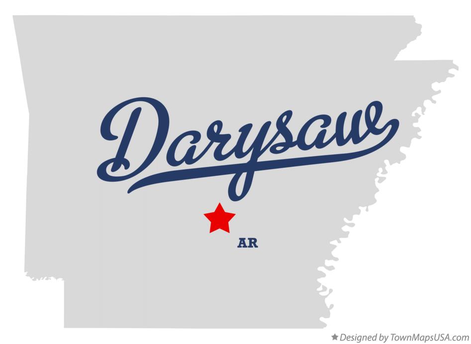 Map of Darysaw Arkansas AR