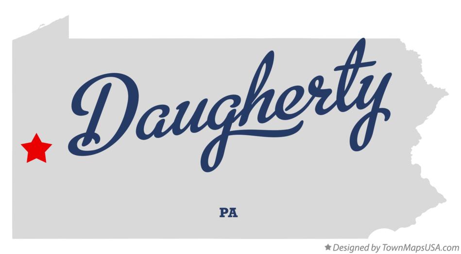 Map of Daugherty Pennsylvania PA