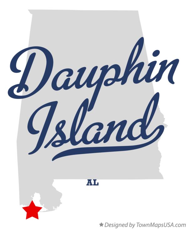 Map of Dauphin Island Alabama AL