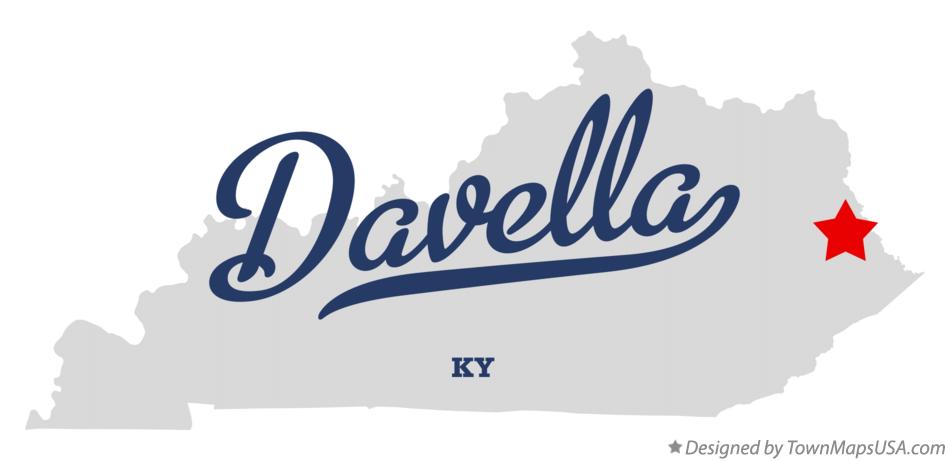 Map of Davella Kentucky KY