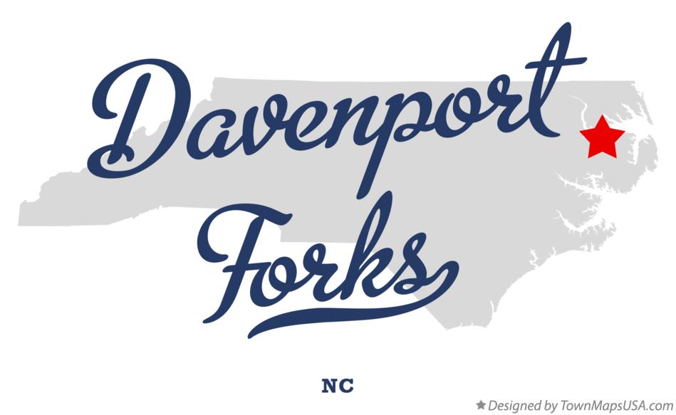 Map of Davenport Forks North Carolina NC