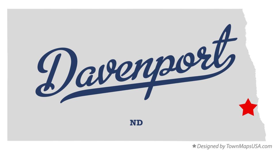 Map of Davenport North Dakota ND