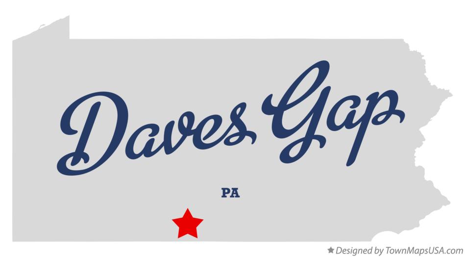 Map of Daves Gap Pennsylvania PA