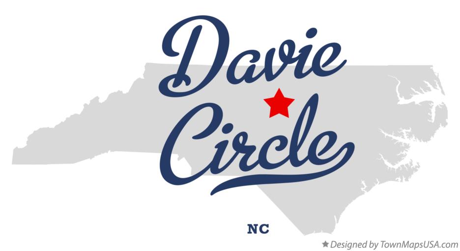 Map of Davie Circle North Carolina NC