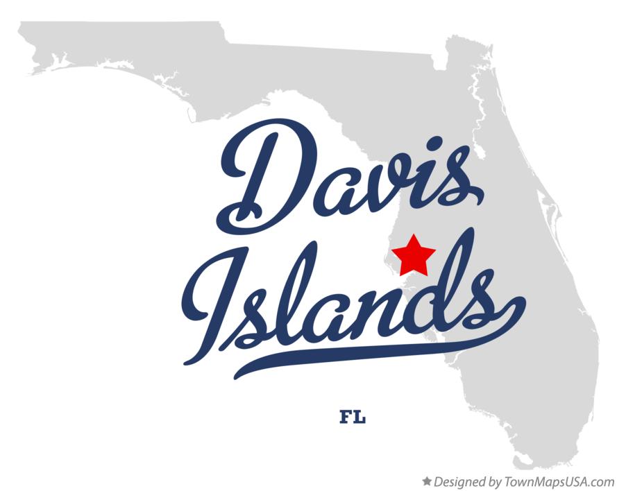 Map of Davis Islands Florida FL