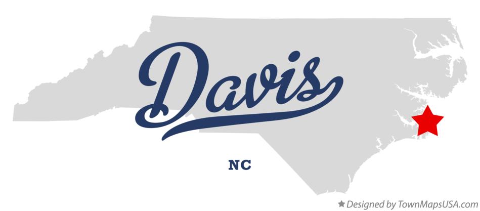 Map of Davis North Carolina NC