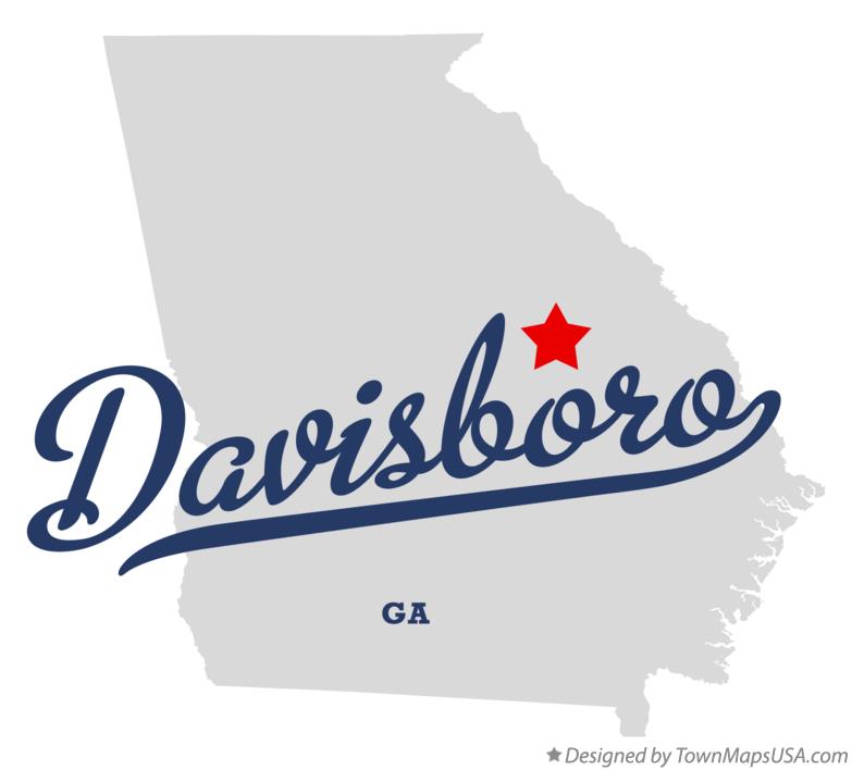 Map of Davisboro Georgia GA