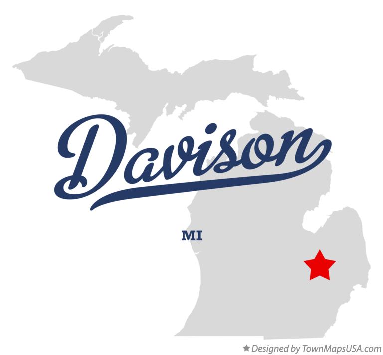 Map of Davison Michigan MI