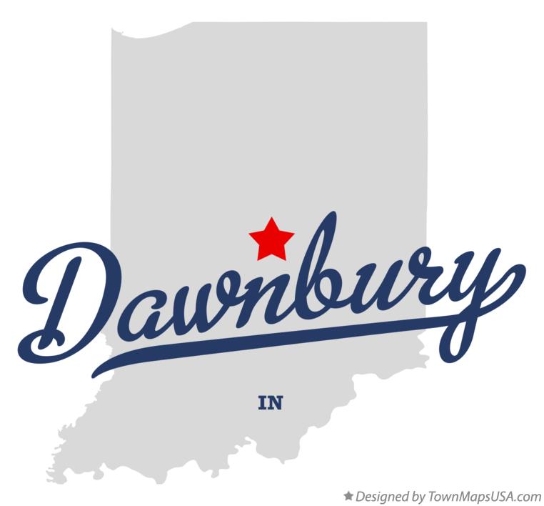 Map of Dawnbury Indiana IN