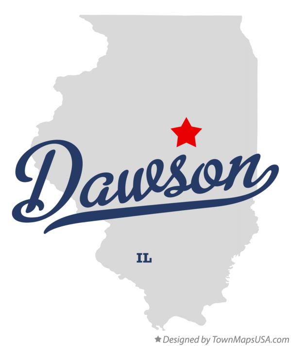 Map of Dawson Illinois IL