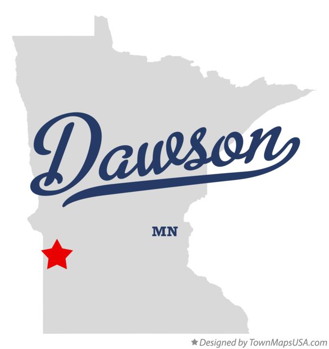 Map of Dawson Minnesota MN