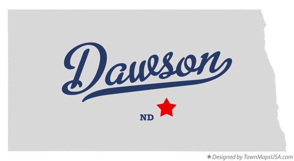 Map of Dawson North Dakota ND