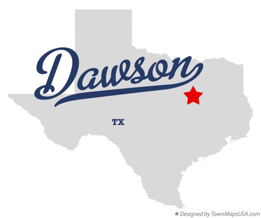 Map of Dawson Texas TX