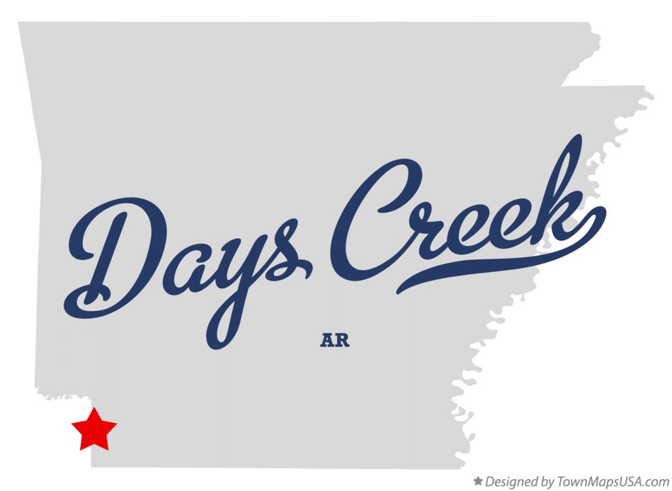 Map of Days Creek Arkansas AR