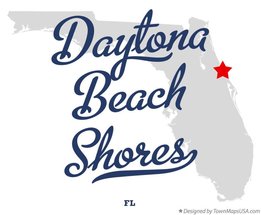 Map of Daytona Beach Shores Florida FL
