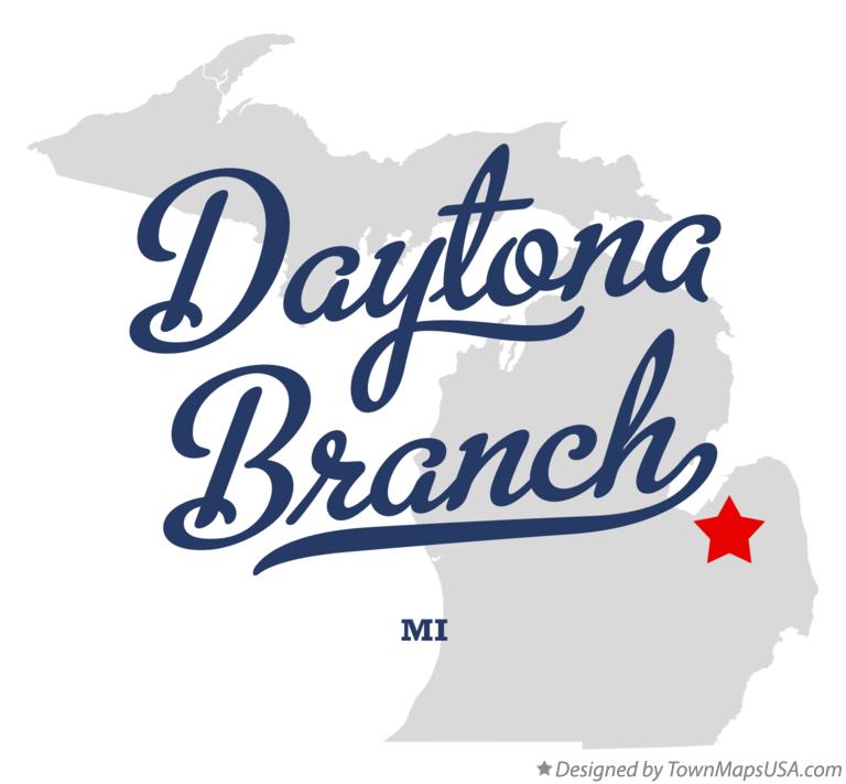 Map of Daytona Branch Michigan MI