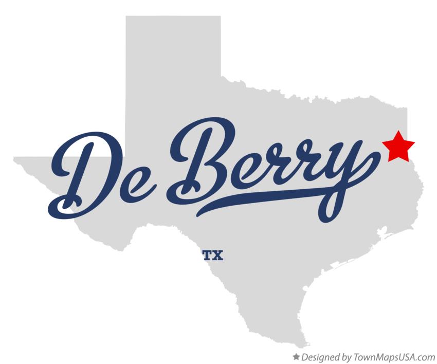 Map of De Berry Texas TX