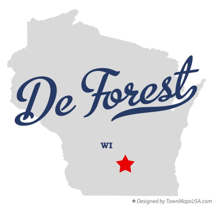 Map of De Forest Wisconsin WI