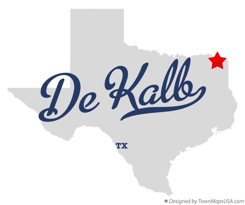 Map of De Kalb Texas TX