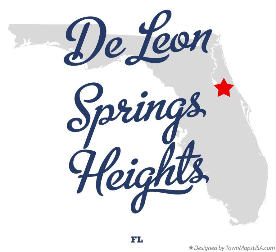 Map of De Leon Springs Heights Florida FL