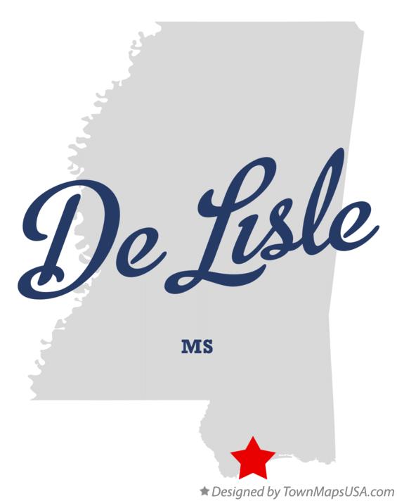 Map of De Lisle Mississippi MS