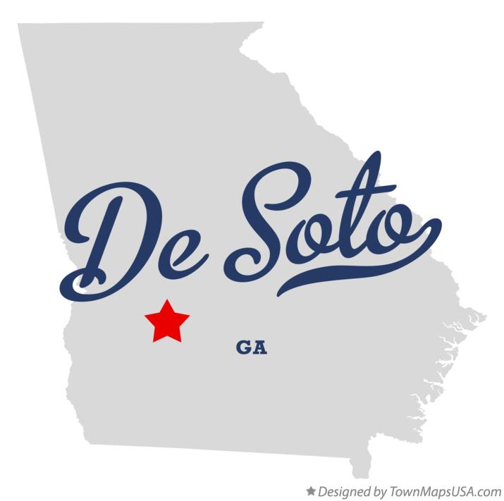 Map of De Soto Georgia GA