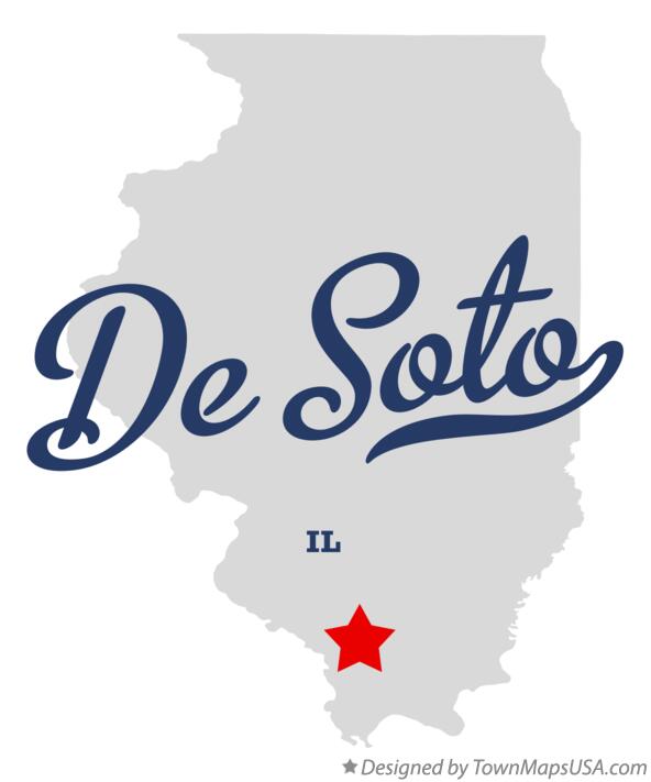 Map of De Soto Illinois IL