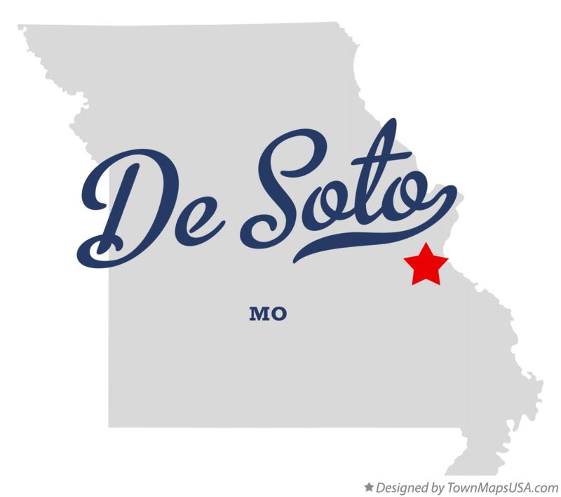 Map of De Soto Missouri MO